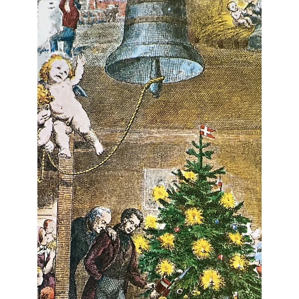Vintage Christmas Advent Calendar w Elves Cherub Baby Jesus DANSKE BILLEDER # 40